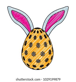 easter egg with rabbit ears decoration