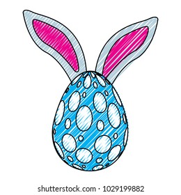 easter egg with rabbit ears decoration
