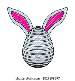 easter egg with rabbit ears decoration