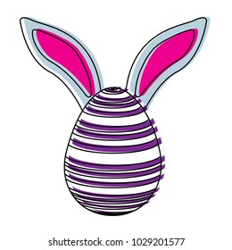 easter egg with rabbit ears decoration
