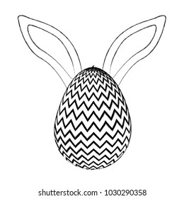 easter egg with rabbit ears decoration