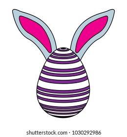 easter egg with rabbit ears decoration