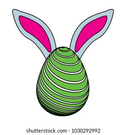 easter egg with rabbit ears decoration