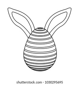 easter egg with rabbit ears decoration