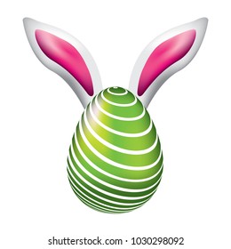 easter egg with rabbit ears decoration