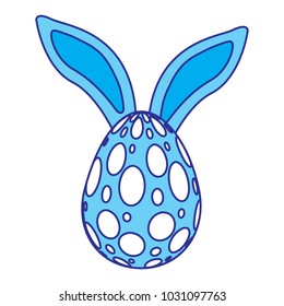 easter egg with rabbit ears decoration