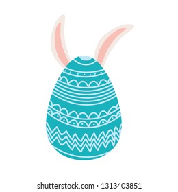easter egg with rabbit ears isolated icon