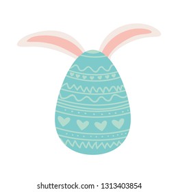easter egg with rabbit ears isolated icon