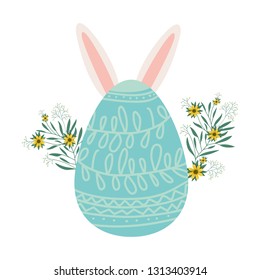 easter egg with rabbit ears isolated icon