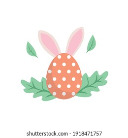 Easter Egg Rabbit  Flat Icon 