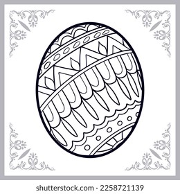 Easter egg rabbit mandala arts isolated on white background