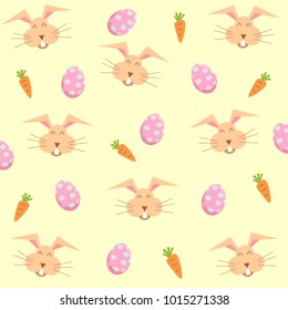 Easter egg and rabbit on cream background,Vector illustration