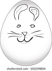 Easter egg with rabbit on it, vector
