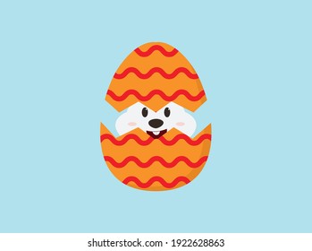 Easter Egg Rabbit Orange Vector