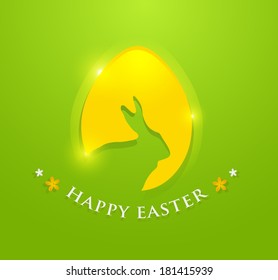 Easter egg with rabbit silhouette 