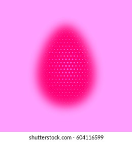 Easter egg red, blurred. Happy Easter. Christ Is Risen. halftone effect. pink, festive background. vector illustration.