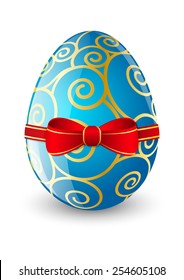 Easter egg with red bow