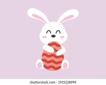 Easter Egg Red Bunny Vector