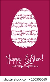 Easter egg with red filigree ornament