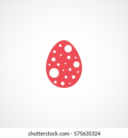 Easter Egg Red Flat Icon On White Background