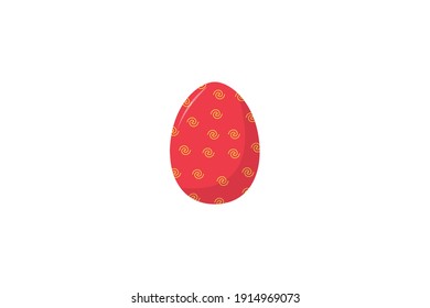 Easter Egg Red Pattern Vector Icon