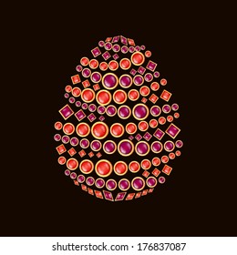 Easter egg from red precious stones