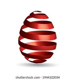 Easter egg red ribbon design