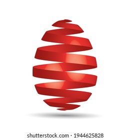 Easter egg red ribbon design
