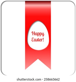 Easter egg, red ribbon label