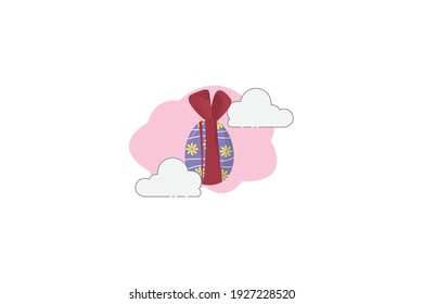 Easter Egg Ribbon Cloud Icon