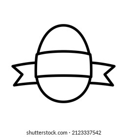 Easter Egg With Ribbon Icon. Bold outline design with editable stroke width. Vector Illustration.