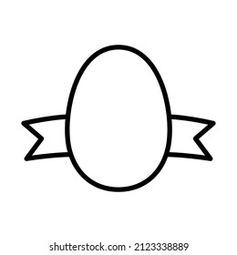 Easter Egg With Ribbon Icon. Bold outline design with editable stroke width. Vector Illustration.