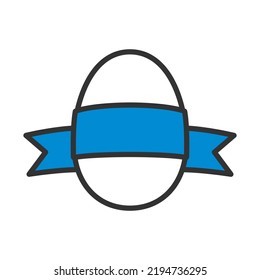 Huevo de Pascua Con Icono De Cinta. Contorno de negrita editable con diseño de relleno de color. Ilustración vectorial.