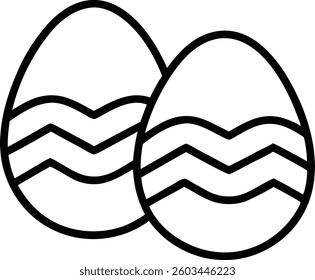 Easter egg with ribbon line art vector icon