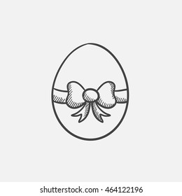 Osterei mit Bandskizze Symbol für Web-, Mobil- und Infografiken. Handgezeichnete Vektorsymbol einzeln.