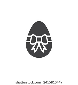 Easter egg with ribbon vector icon. filled flat sign for mobile concept and web design. Easter egg glyph icon. Symbol, logo illustration. Vector graphics