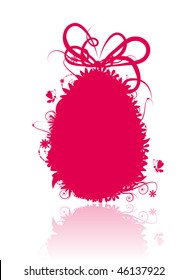 Easter egg with ribbon for your design