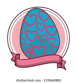 Easter egg round emblem