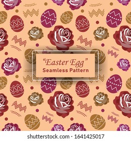 Easter egg seamless pattern background. Suitable for gift wrapping, tshirt design, wallpaper and more design. vector illustration