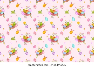 Easter egg seamless pattern background vector