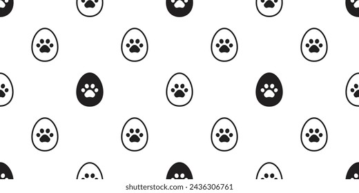 easter egg seamless pattern footprint dog paw vector chicken doodle pet cartoon symbol tile background gift wrapping paper repeat wallpaper illustration design