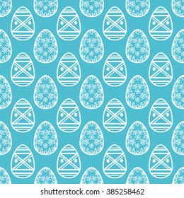 Easter egg seamless pattern. Holiday print, linear ornament, decoration. Background texture, wallpaper, wrapping