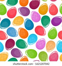 Easter egg seamless pattern on white background. Vector illustration design.