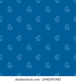 Easter egg seamless pattern on a blue background 