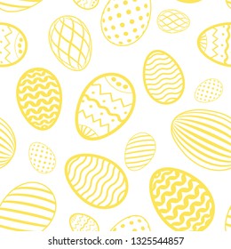 Easter egg seamless pattern. Pastel color, holiday eggs texture. Simple abstract decorative template for Happy Easter celebration. Stylized cute ornament wallpaper, card, fabric Vector illustration