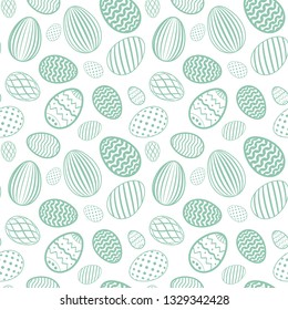 Easter egg seamless pattern. Pastel color, holiday eggs texture. Simple abstract decorative template for Happy Easter celebration. Stylized cute ornament wallpaper, card, fabric Vector illustration