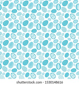 Easter egg seamless pattern. Pastel color, holiday eggs texture. Simple abstract decorative template for Happy Easter celebration. Stylized cute ornament wallpaper, card, fabric Vector illustration