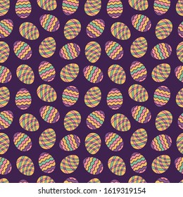 Easter egg seamless pattern. Spring holiday background for printing on fabric, paper for scrapbooking, gift wrap and wallpapers
