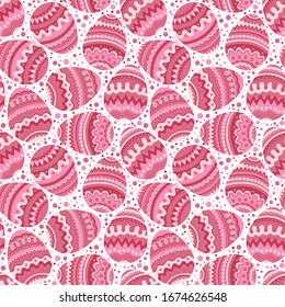 Easter egg seamless pattern. Spring holiday background for printing on fabric, paper for scrapbooking, gift wrap and wallpapers.