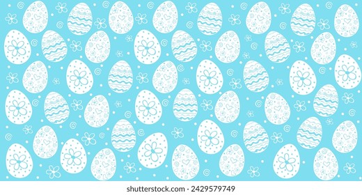 Easter egg seamless pattern. Spring holiday background for printing on fabric, paper for scrapbooking, gift wrap, wallpapers, textile fabric design, wrapping paper, website wallpapers, textile.